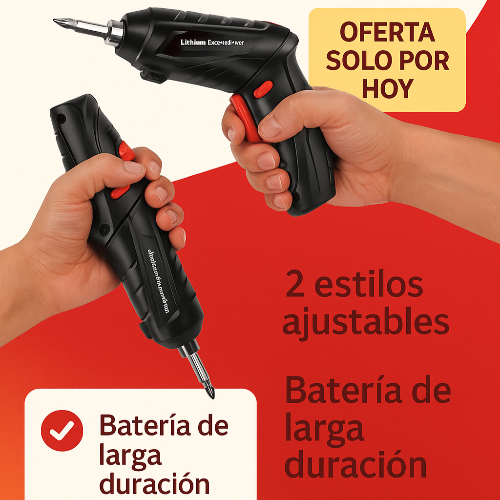 Destornillador Inalámbrico + 45 piezas gratis